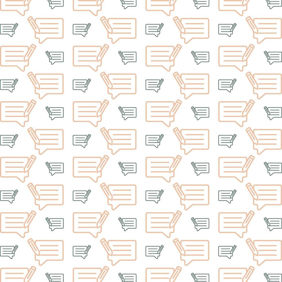 Review symbol trendy repeating pattern orange fill vector illustration background