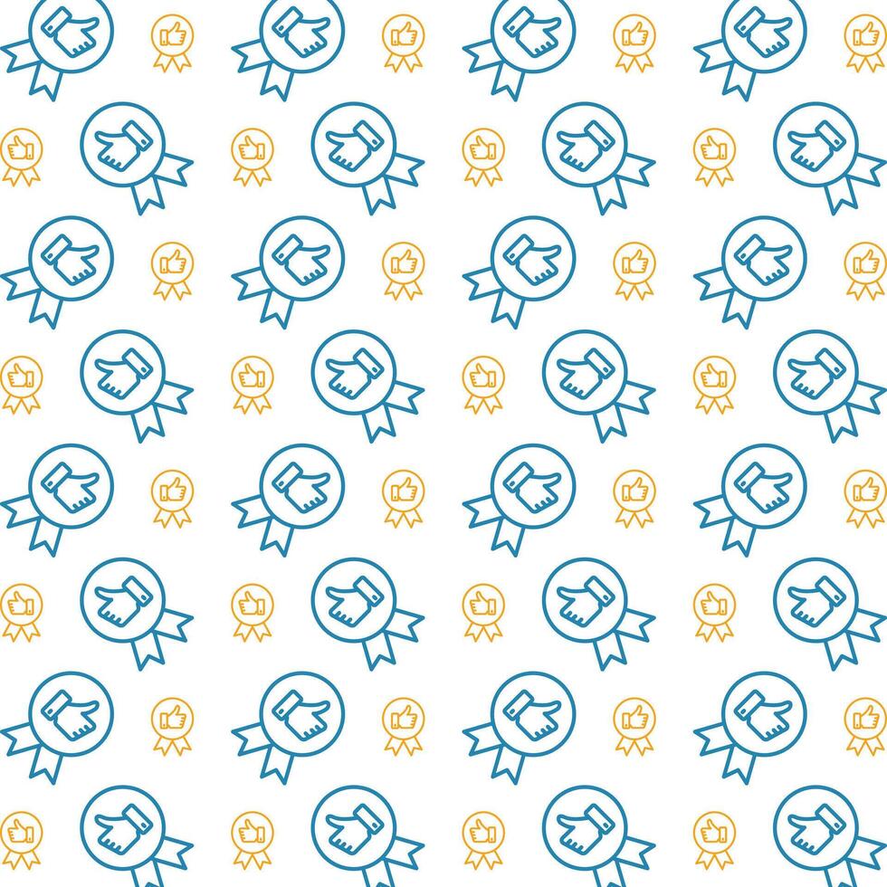 Quality icon trendy repeating pattern blue yellow beautiful vector illustration background