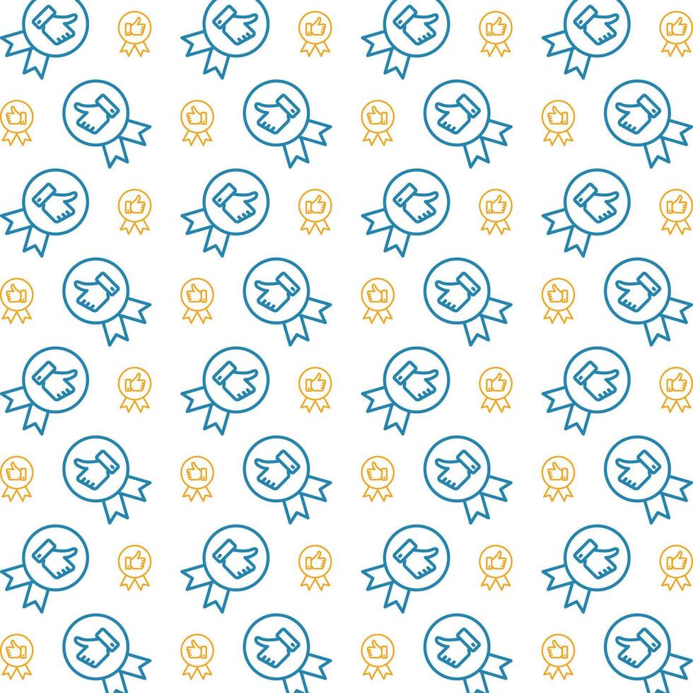 Quality icon trendy repeating pattern blue yellow beautiful vector illustration background