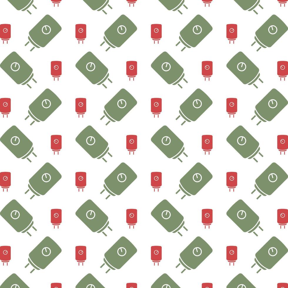 Boiler icon red green trendy repeating pattern vector beautiful illustration background