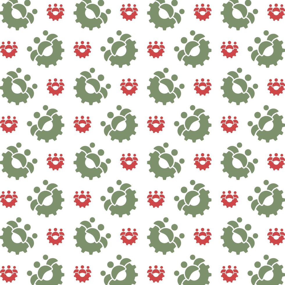 Staffing icon red green trendy repeating pattern vector beautiful illustration background