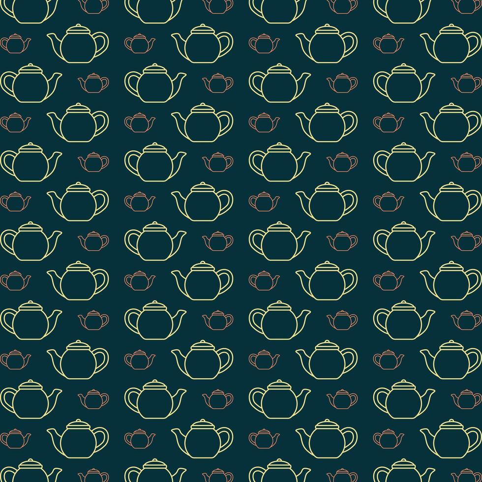 Teapot icon trendy repeating pattern beautiful blue background vector illustration