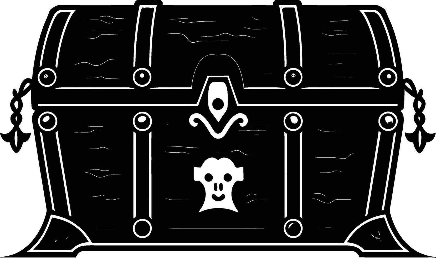 AI generated Silhouette Treasure Chest black color only vector