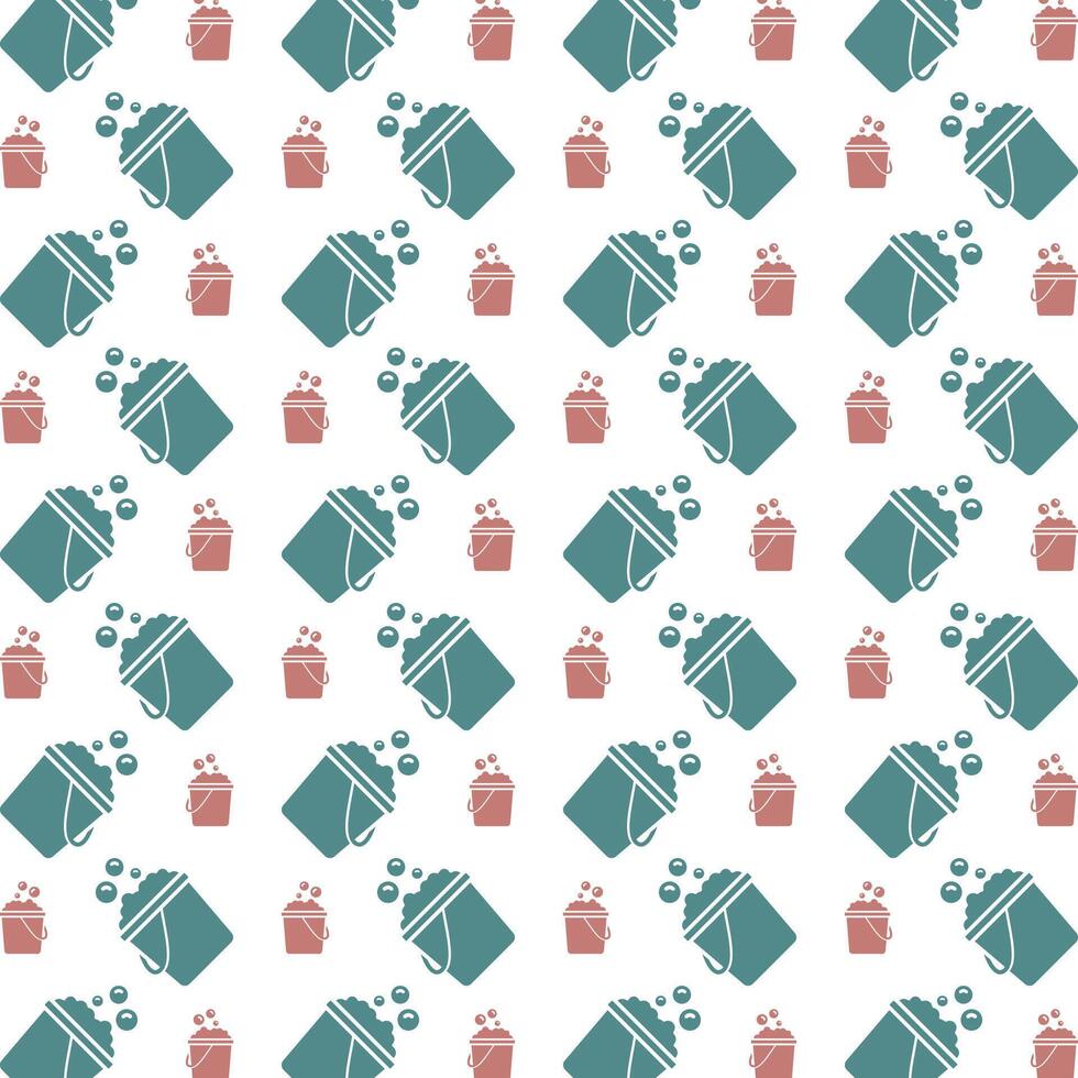 Bucket multicolor repeating trendy pattern textile vector illustration background