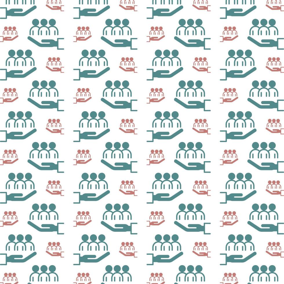 Customers care multicolor repeating trendy pattern textile illustration background vector