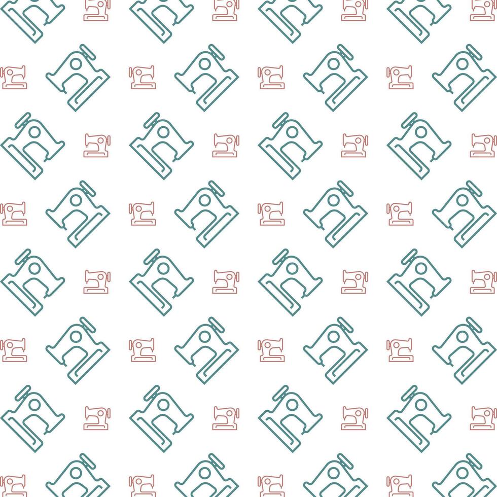 Sewing machine multicolor repeating trendy pattern textile illustration background vector