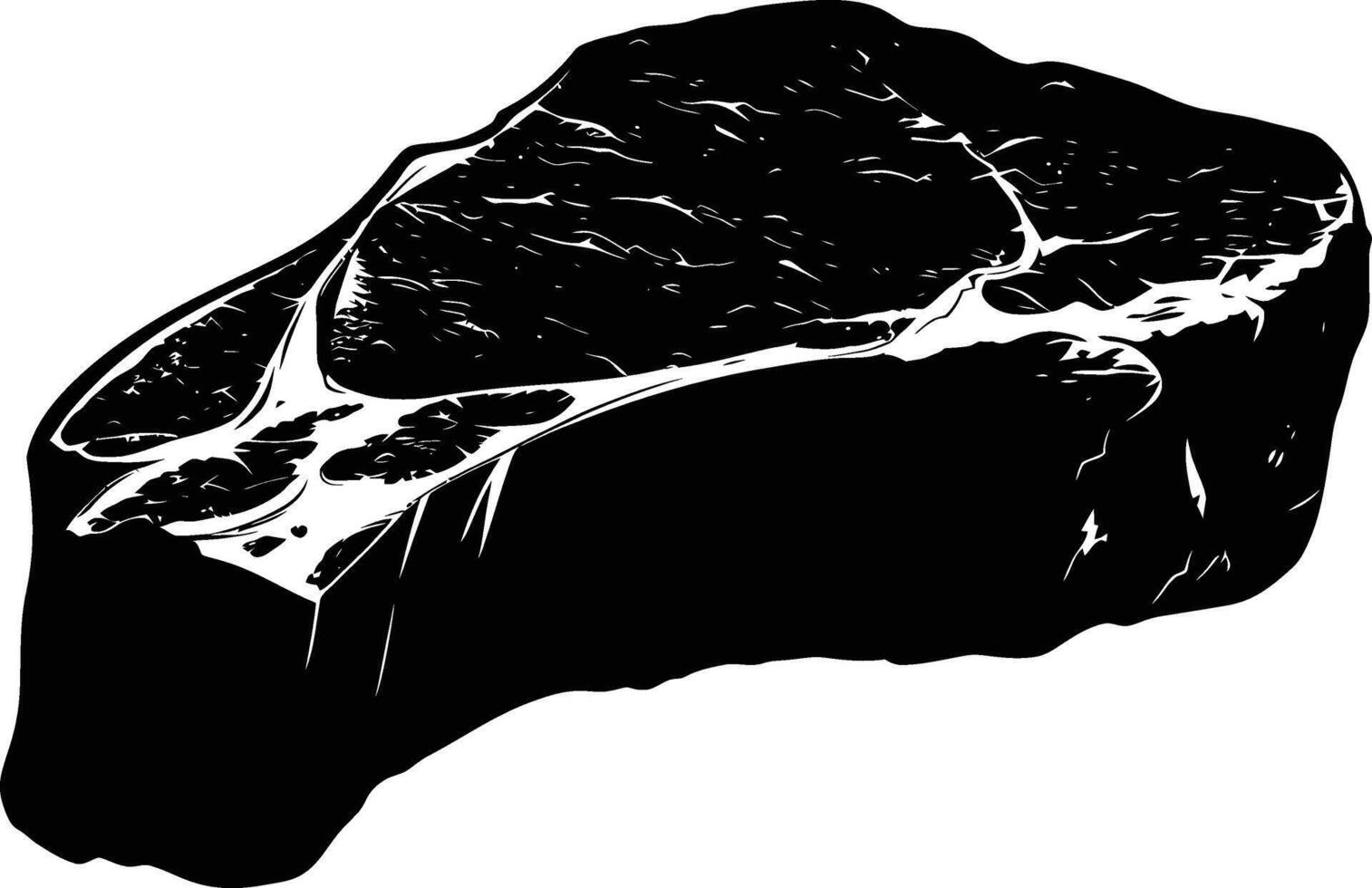 AI generated Silhouette steak food black color only vector