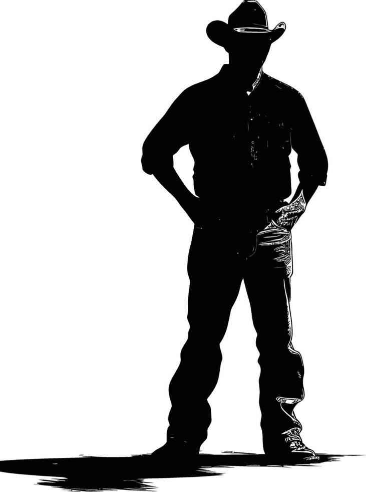 AI generated Silhouette farmer black color only full body vector