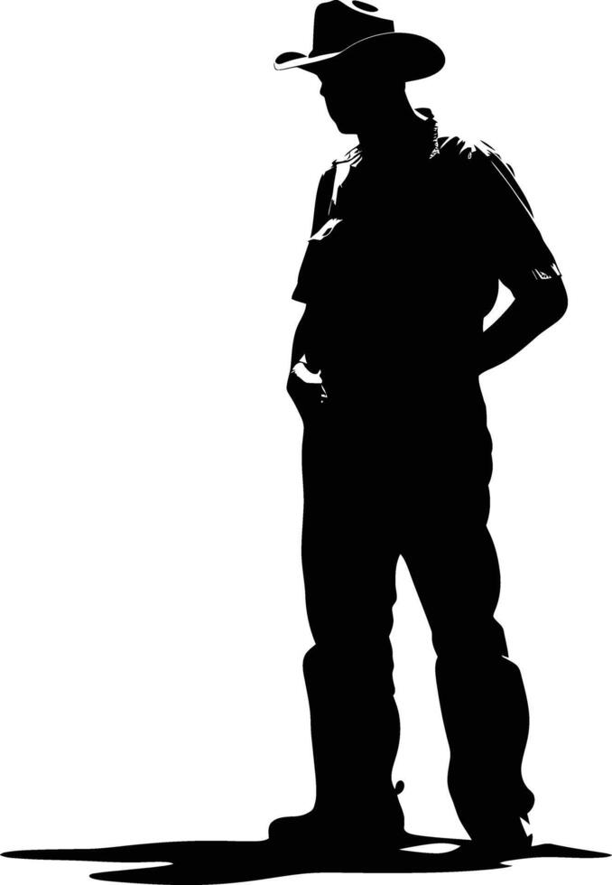 AI generated Silhouette farmer black color only full body vector