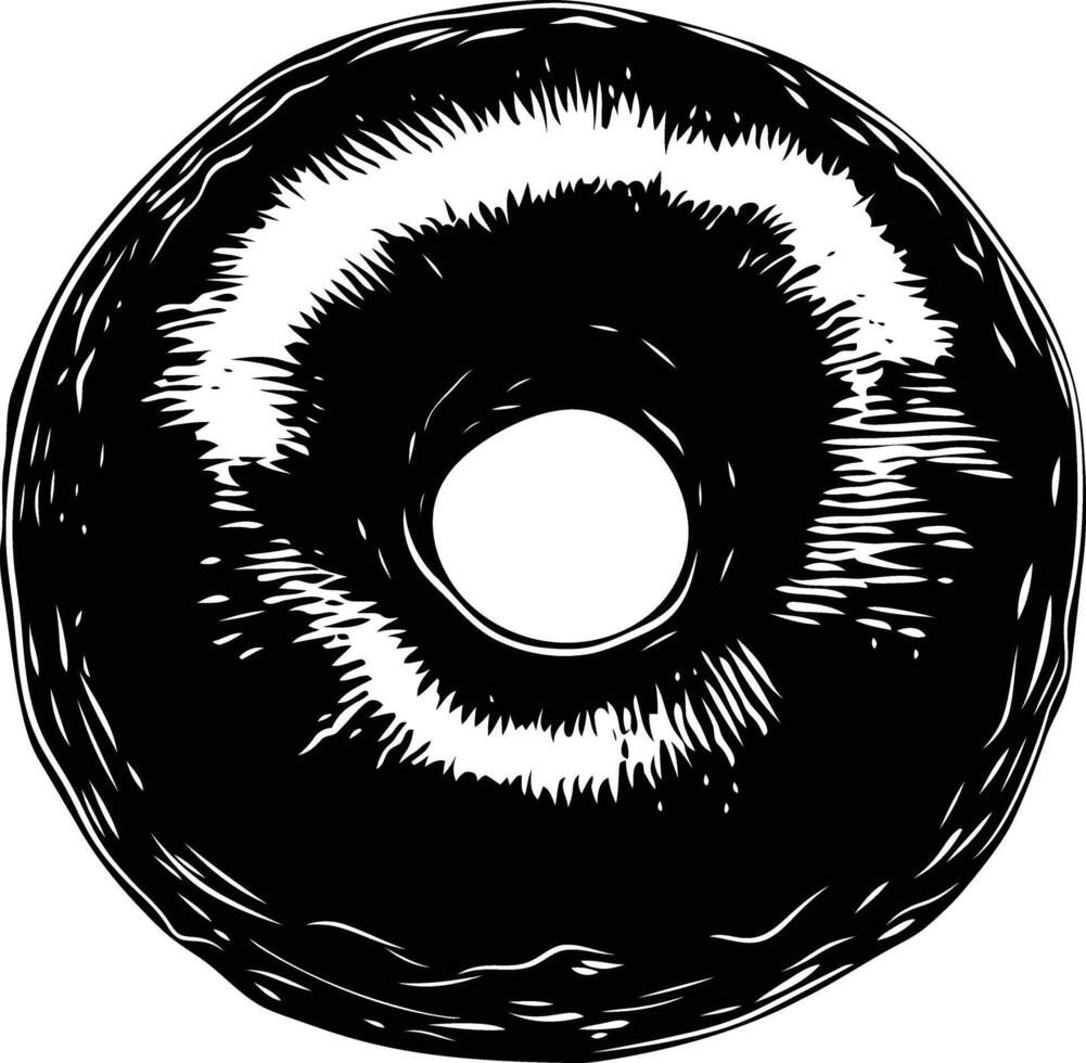 ai generado silueta rosquilla negro color solamente vector