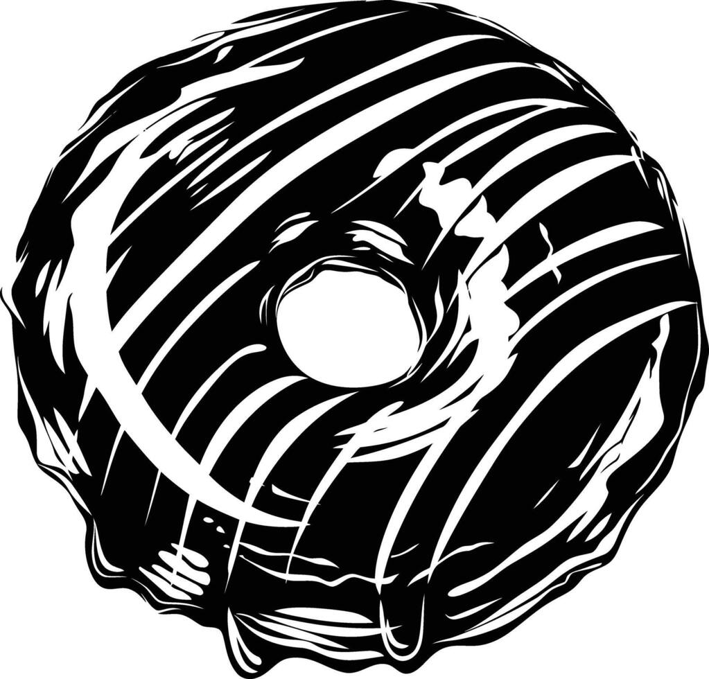 ai generado silueta rosquilla negro color solamente vector