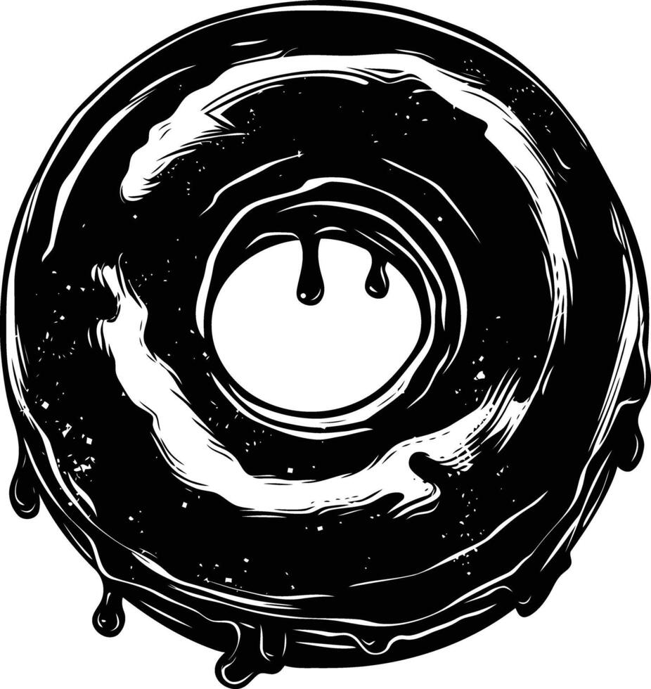 ai generado silueta rosquilla negro color solamente vector