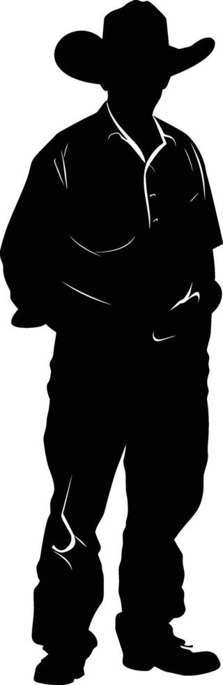 AI generated Silhouette farmer black color only full body vector