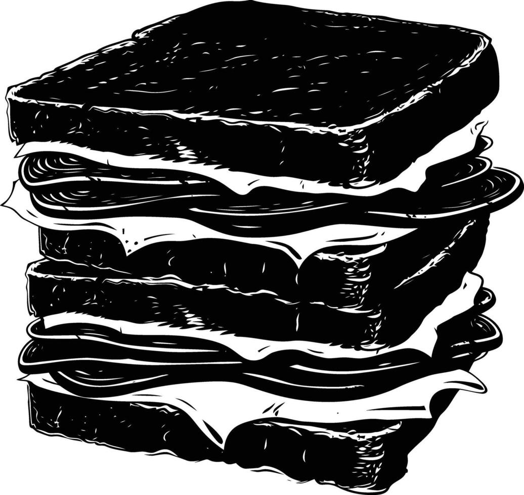 AI generated Silhouette sandwich black color only vector