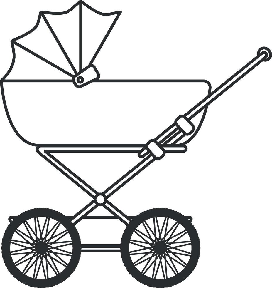 baby carriage illustration vector