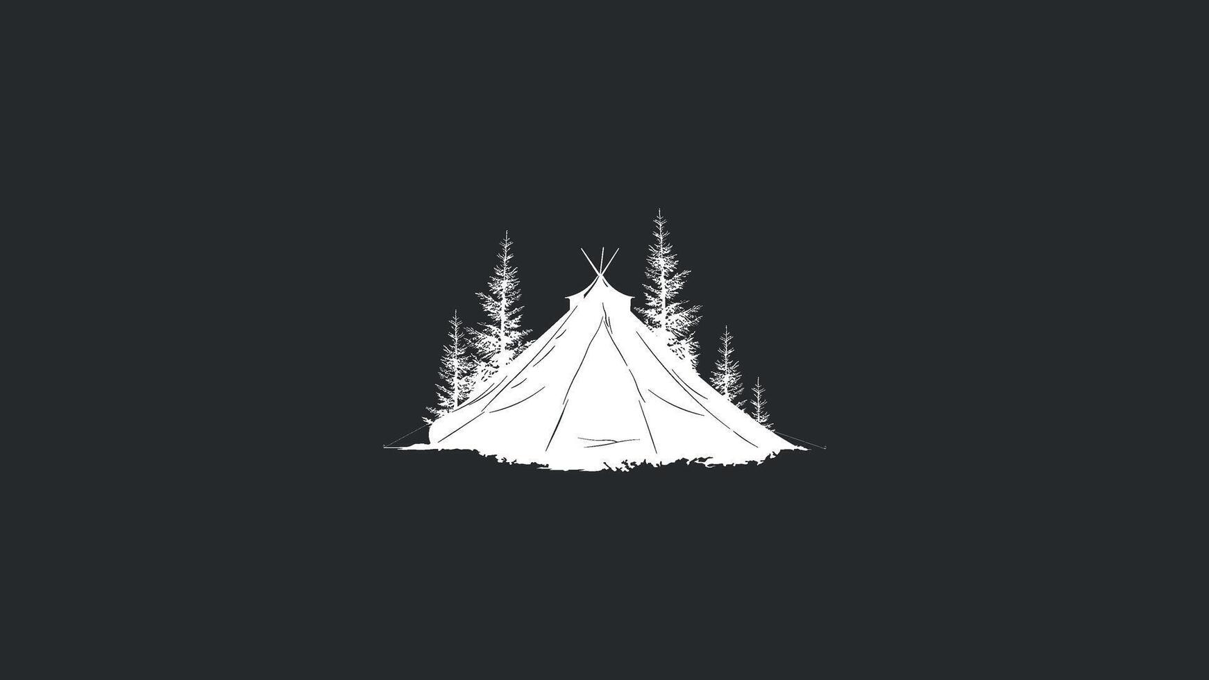 tent in the forest without background vector