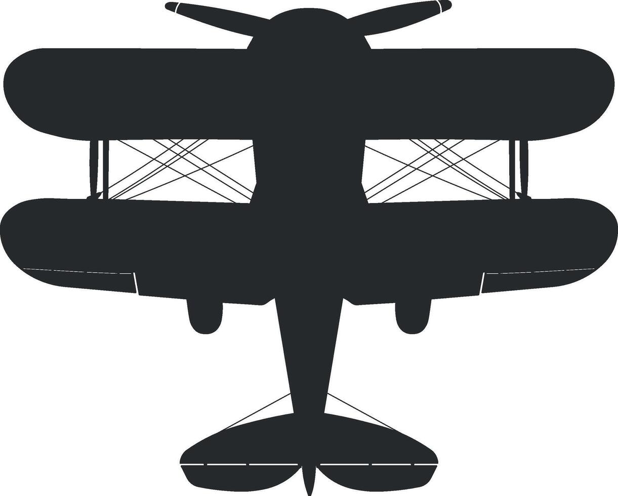 black airplane silhouette without backgroun vector