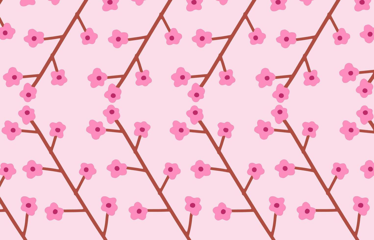 Seamless simple pink floral pattern for Fabric, Textile, Wallpaper, wall decor, Packaging design, Wrapping Paper, Wallpaper, Background. Simple flowers on Pink Background vector