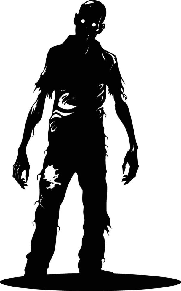 AI generated Silhouette zombie black color only full body vector