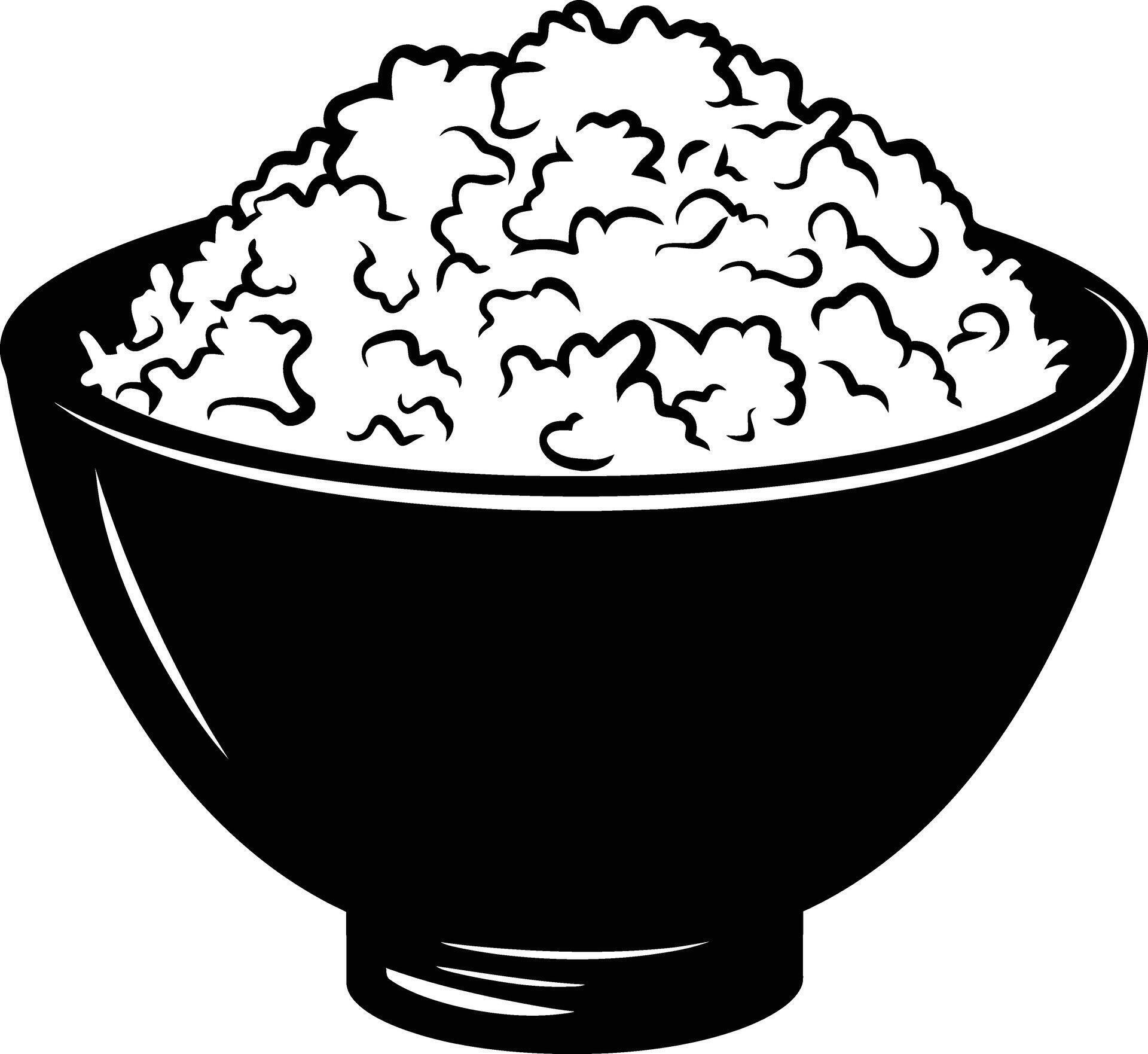 AI generated Silhouette a bowl of rice food black color only 39222308 ...