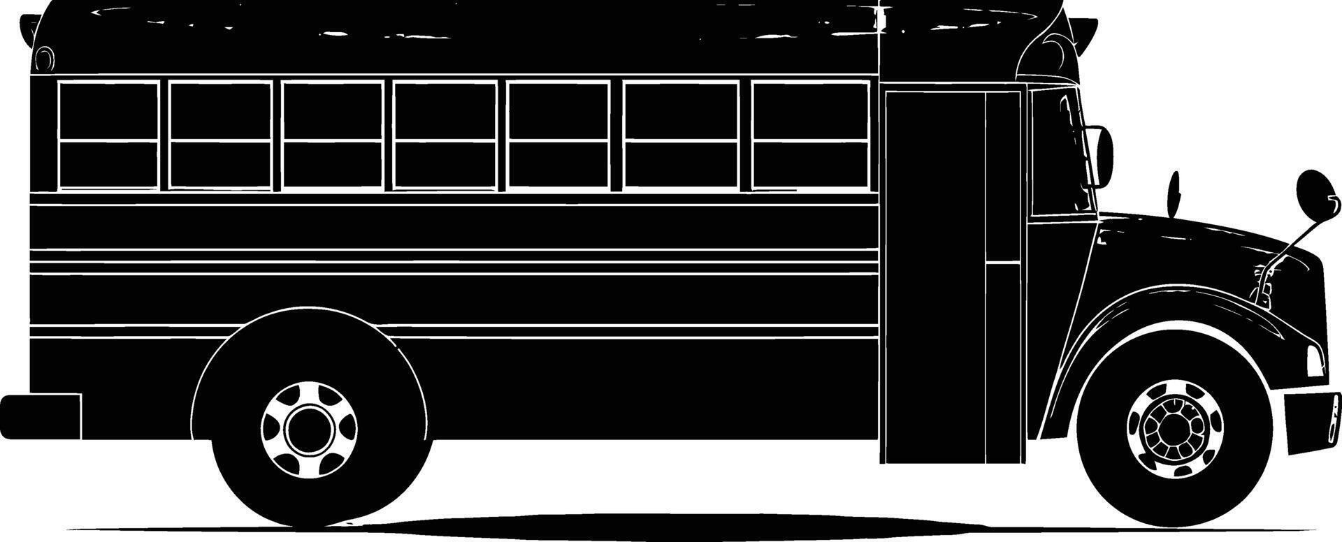 AI generated Silhouette school bus black color only vector