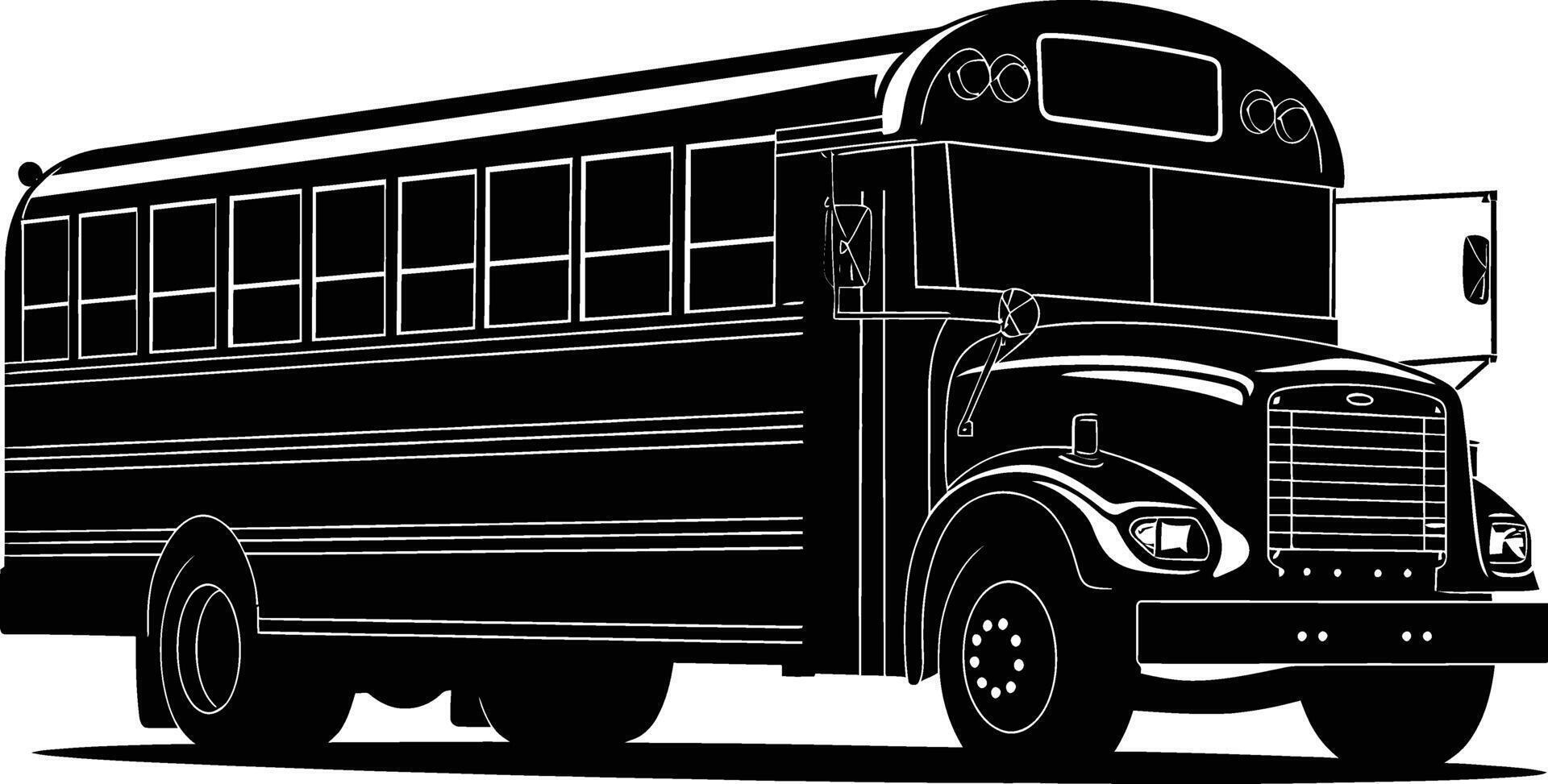 AI generated Silhouette school bus black color only vector