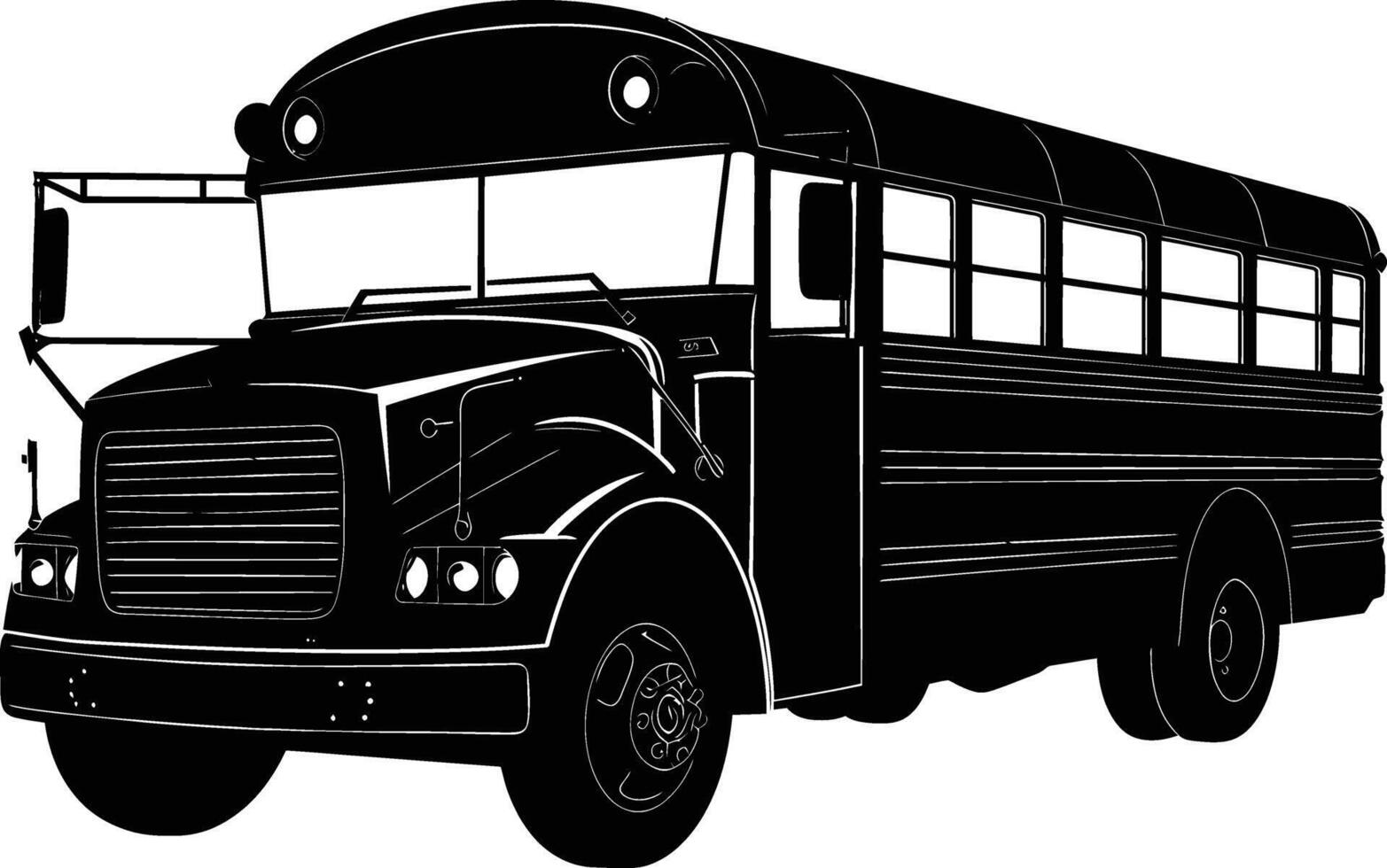 AI generated Silhouette school bus black color only vector