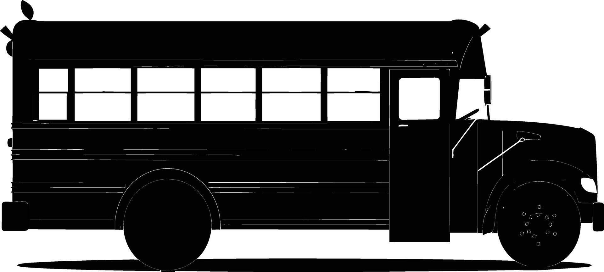 AI generated Silhouette school bus black color only vector