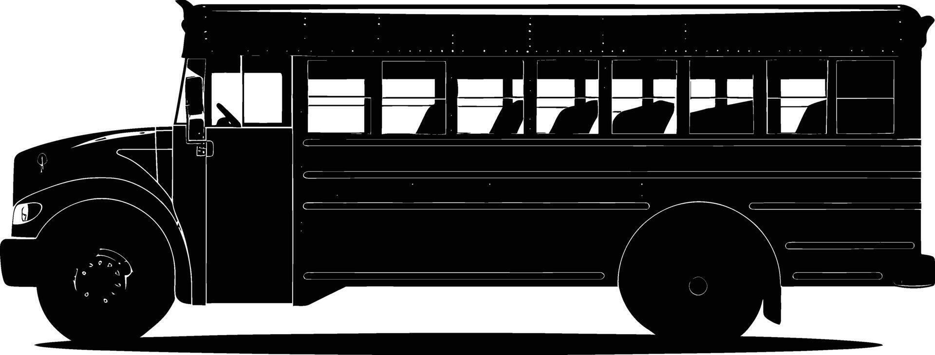 AI generated Silhouette school bus black color only vector