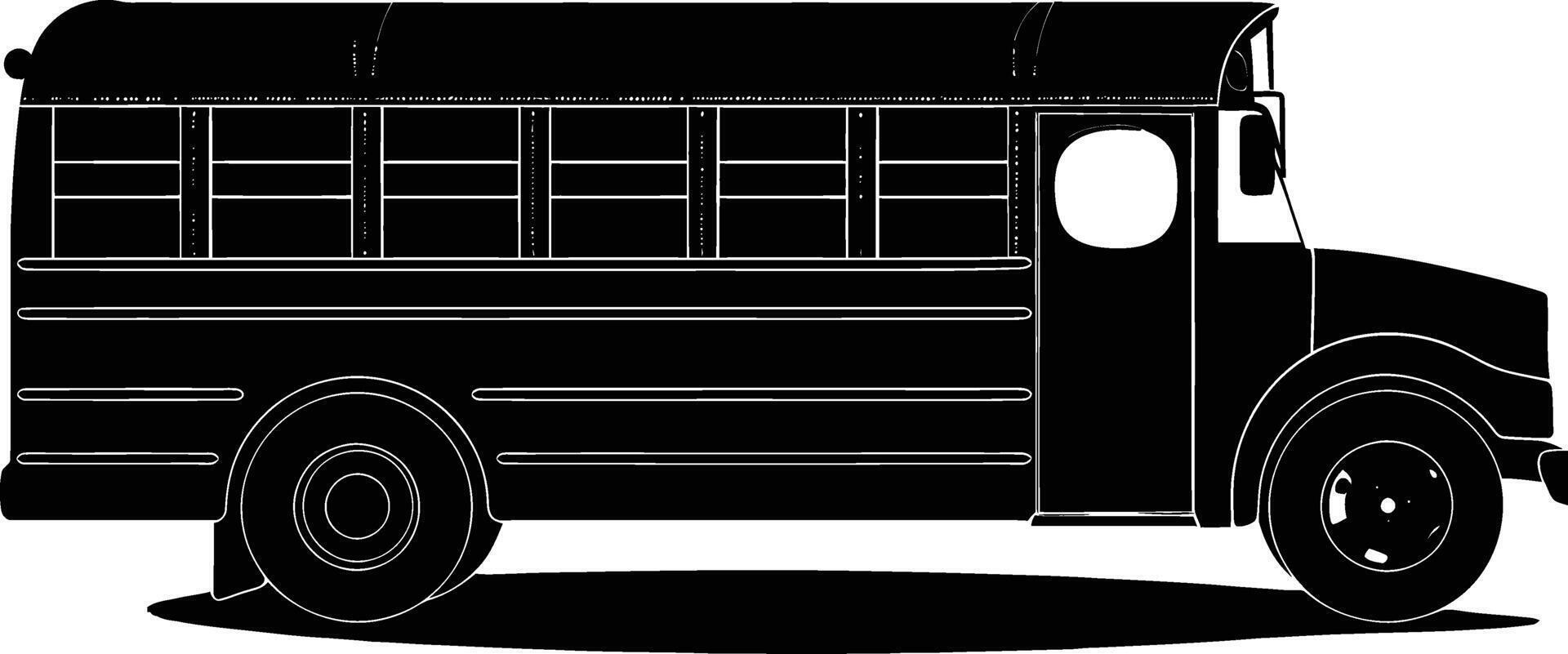 AI generated Silhouette school bus black color only vector