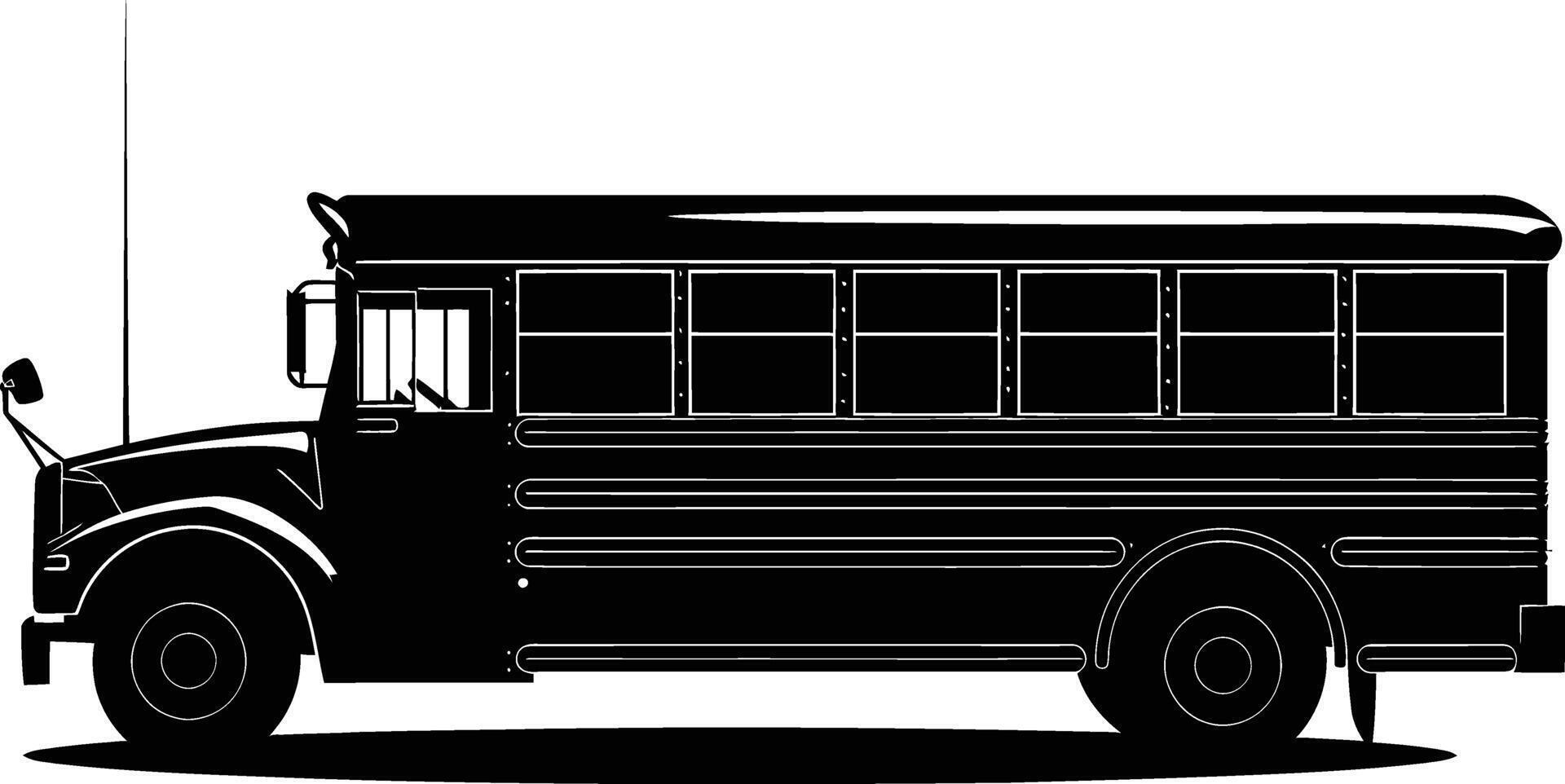 AI generated Silhouette school bus black color only vector