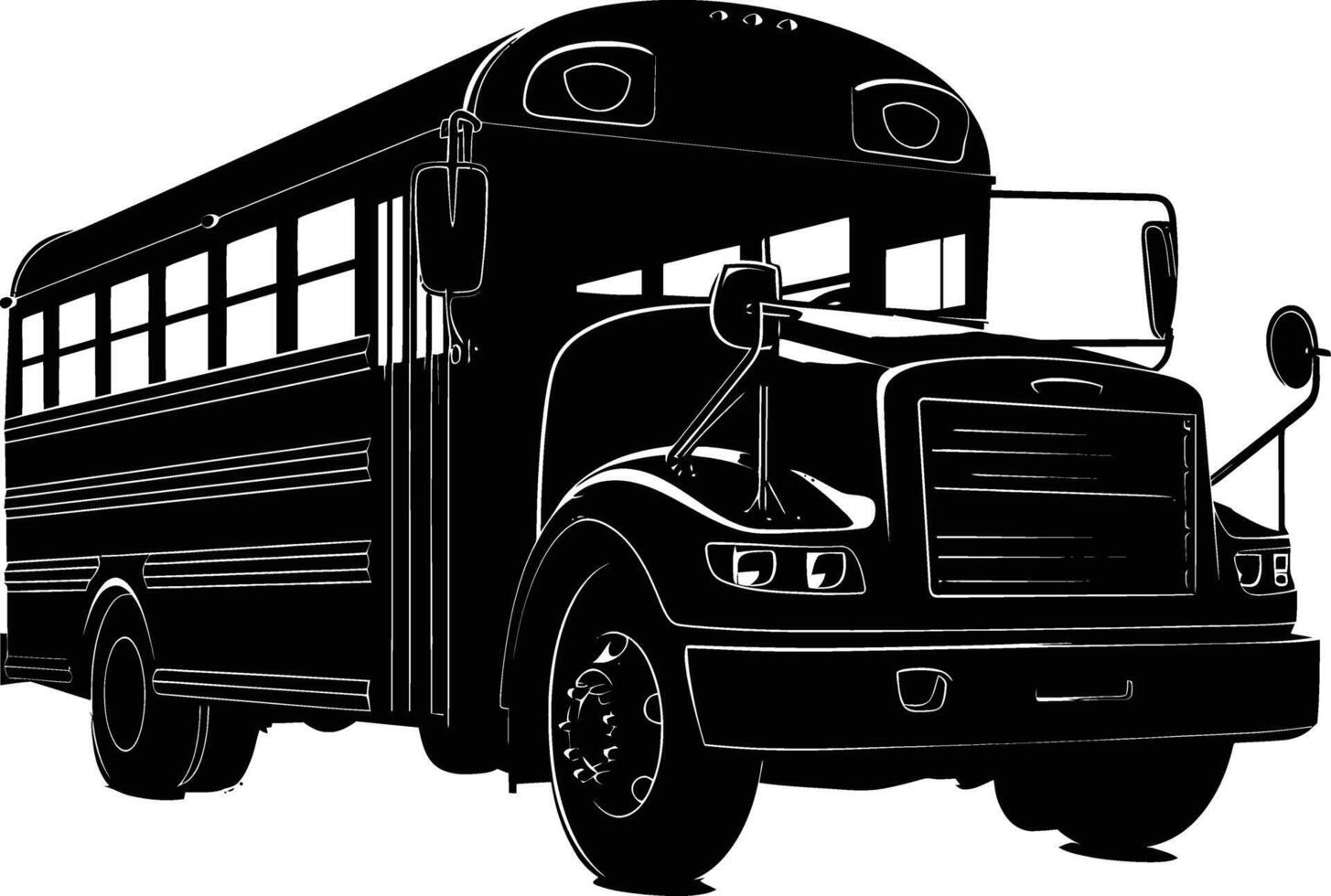 AI generated Silhouette school bus black color only vector
