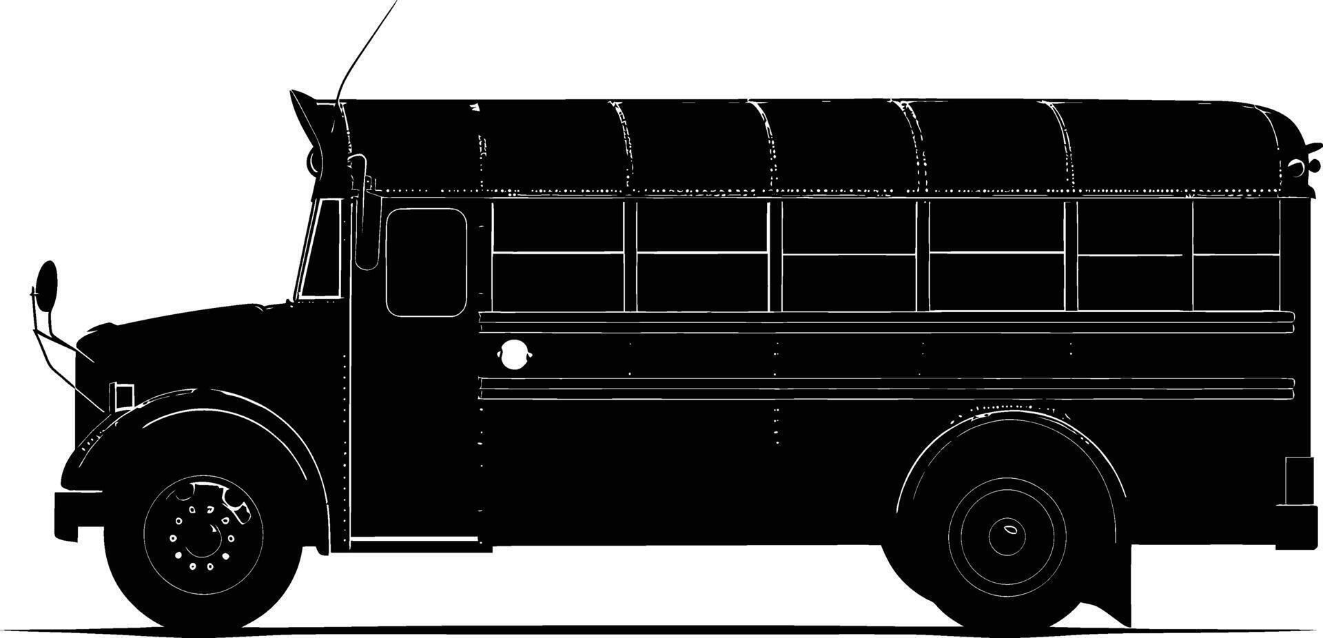 AI generated Silhouette school bus black color only vector