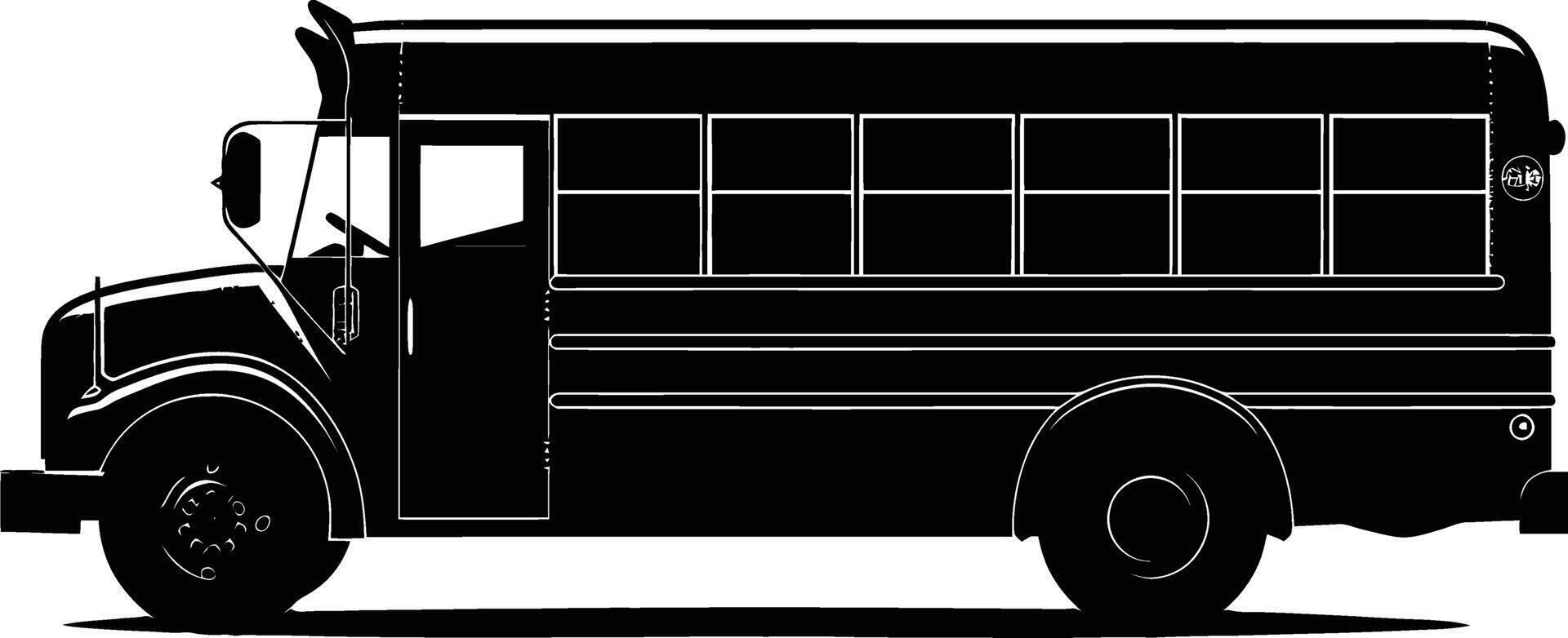 AI generated Silhouette school bus black color only vector