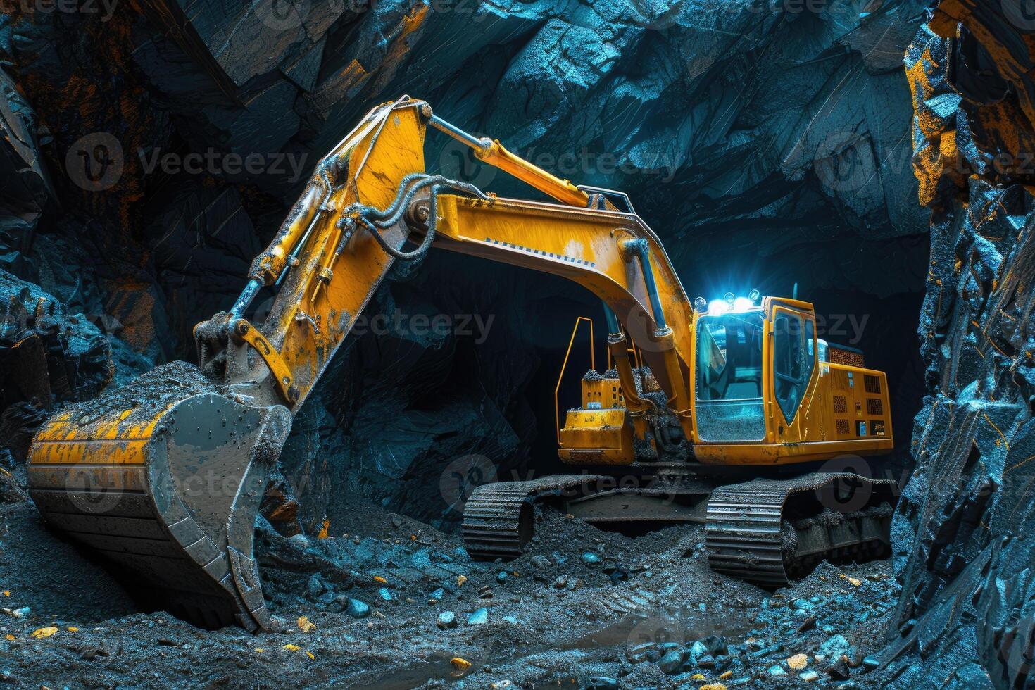 AI generated An excavator digging dirt on a construction professional photography photo