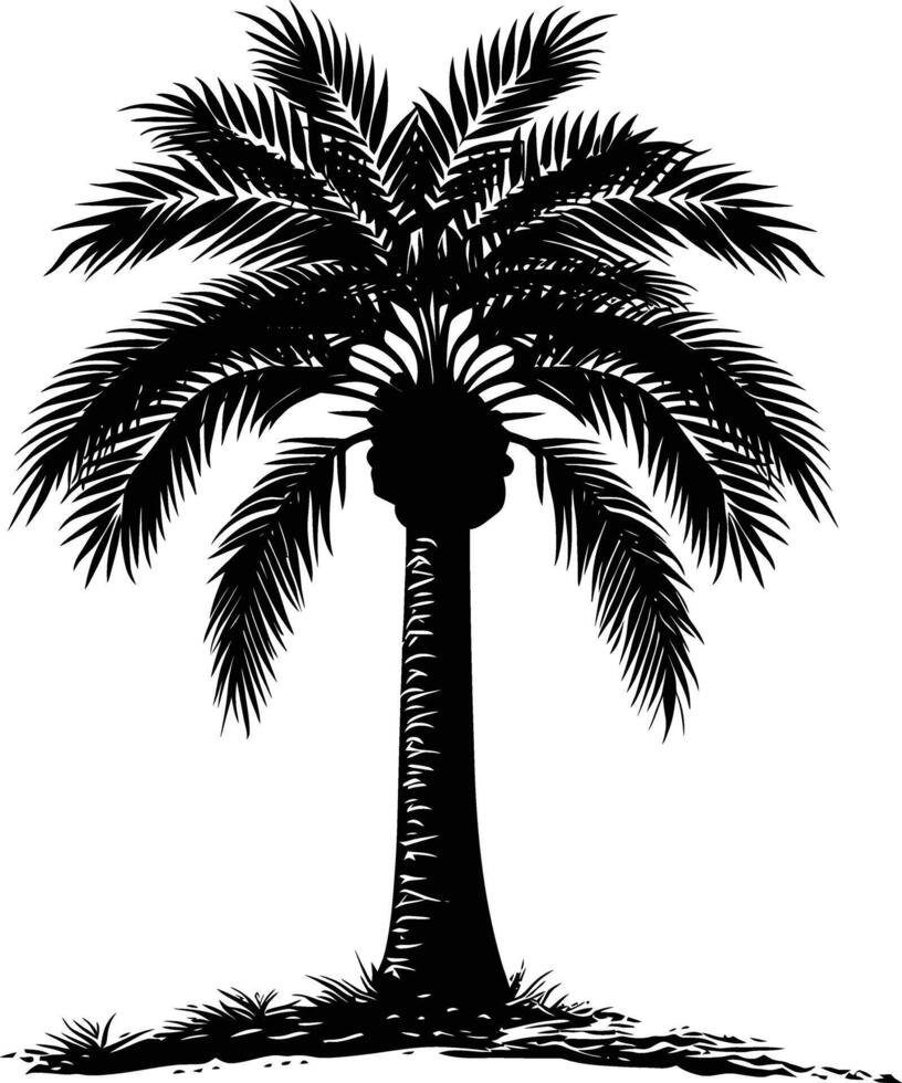 AI generated Silhouette palm dates black color only vector
