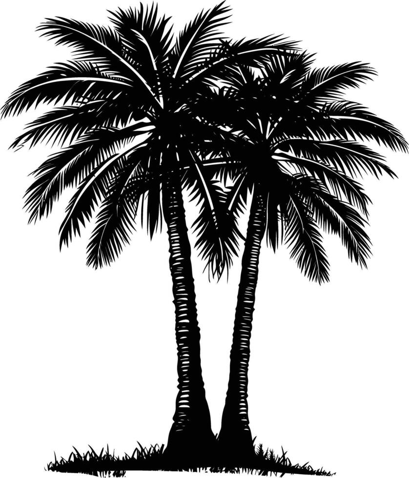 AI generated Silhouette palm dates black color only vector