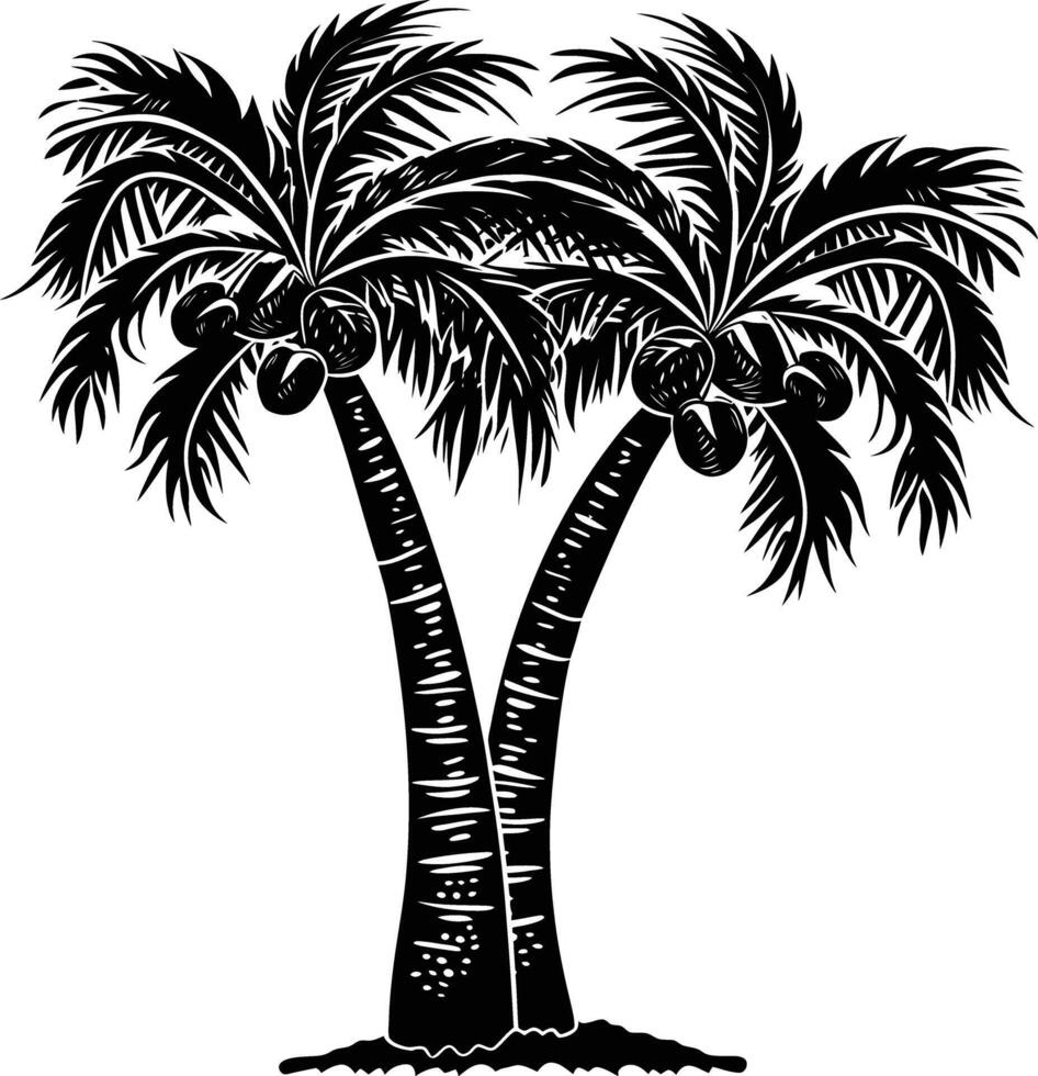 AI generated Silhouette palm dates black color only vector