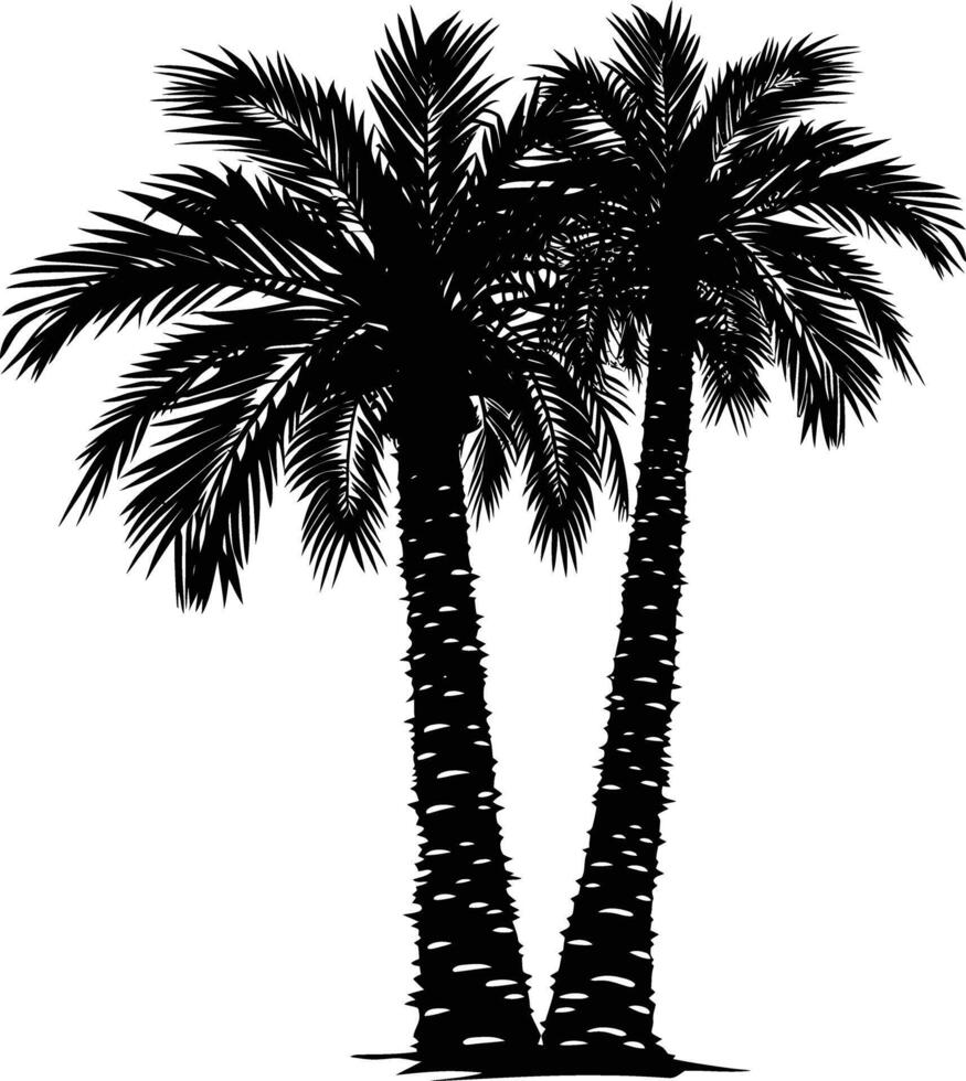 AI generated Silhouette palm dates black color only vector