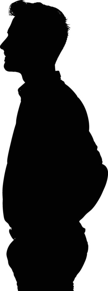 AI generated Silhouette man simply design black color only vector