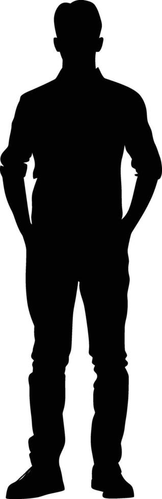 AI generated Silhouette man full body black color only vector