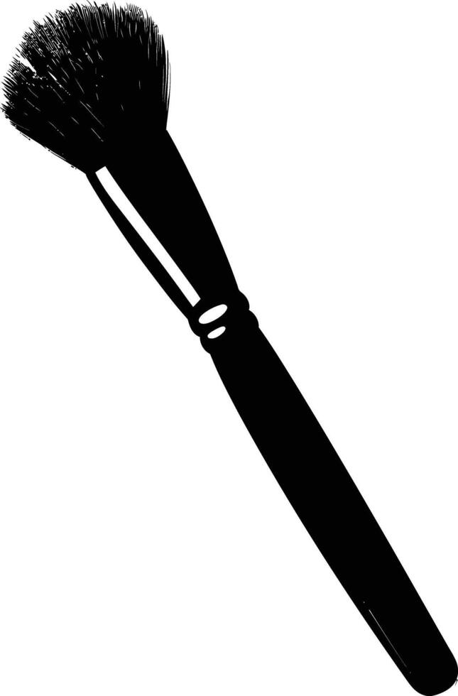 AI generated Silhouette makeup brush black color only vector