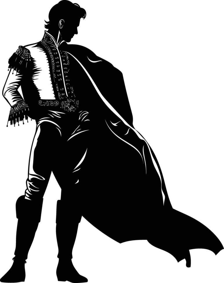 AI generated Silhouette matador black color only full body vector