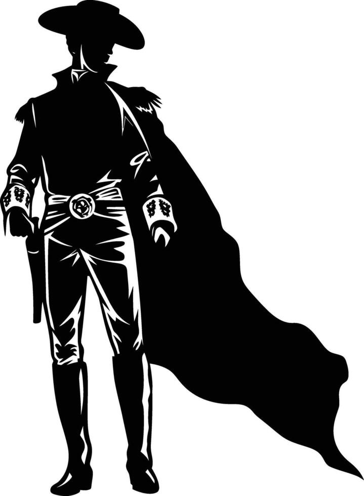AI generated Silhouette matador black color only full body vector