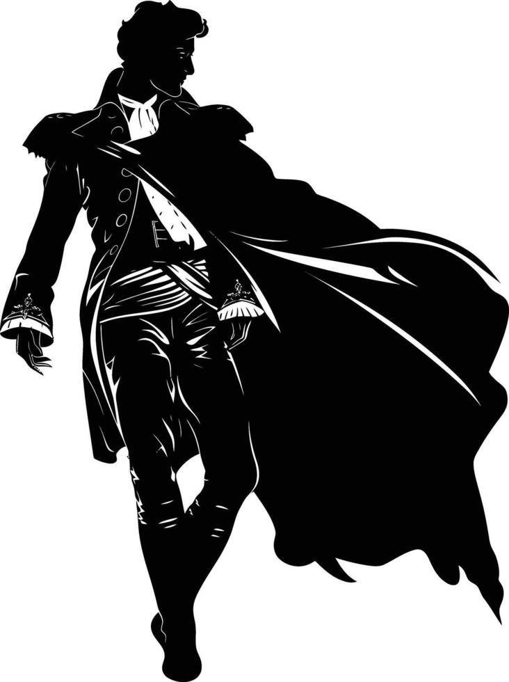 AI generated Silhouette matador black color only full body vector