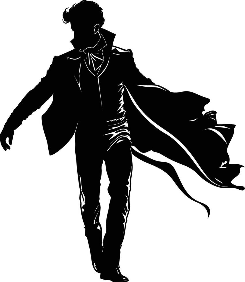 AI generated Silhouette matador black color only full body vector