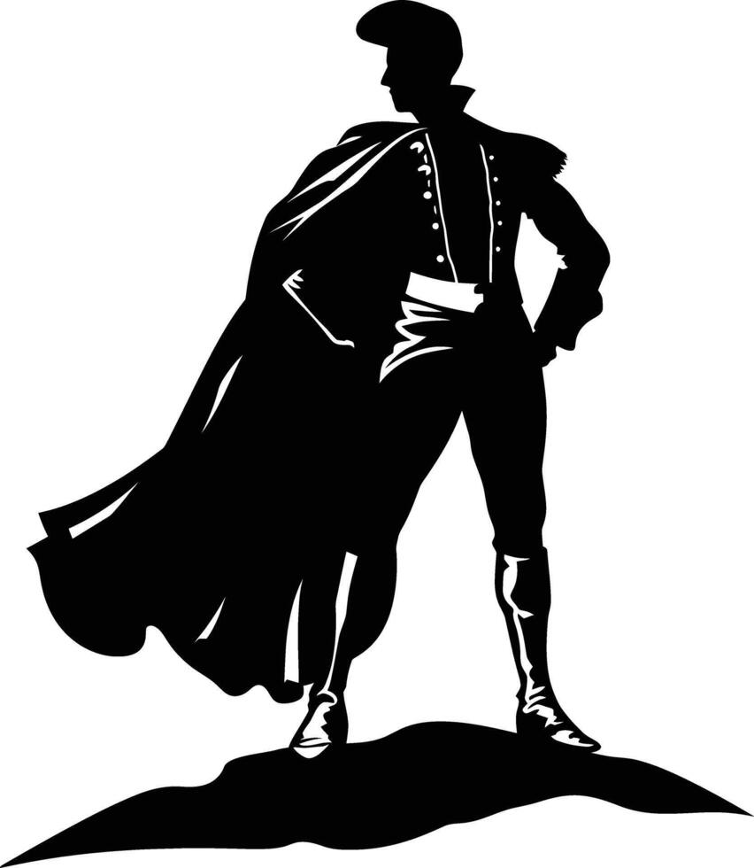 AI generated Silhouette matador black color only full body vector