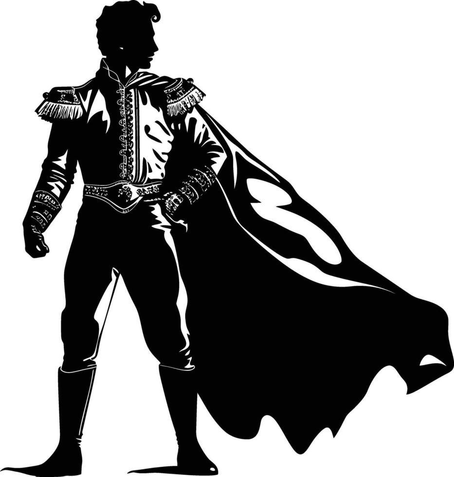 AI generated Silhouette matador black color only full body vector