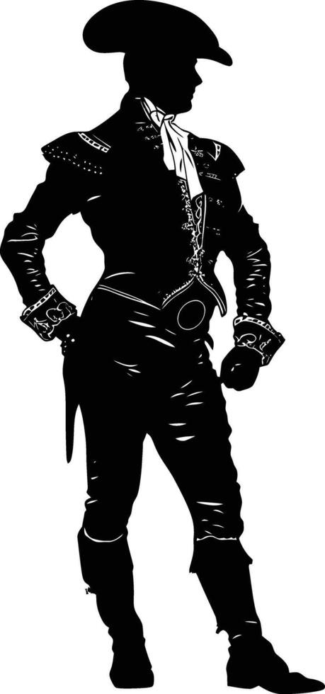 AI generated Silhouette matador black color only full body vector