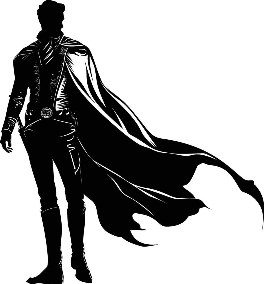 AI generated Silhouette matador black color only full body vector